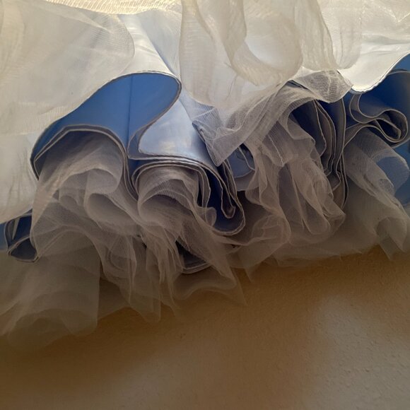 Blonde Nights, Size 0, Baby Blue, Sequin, Sheer Waist, Tully Corset Prom Gown. - Picture 4 of 13